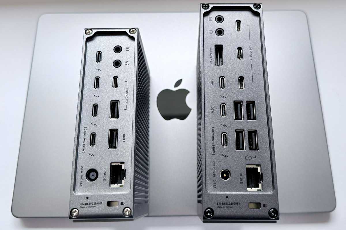 CalDigit TS5 Thunderbolt 5 Dock vs TS5 Plus back