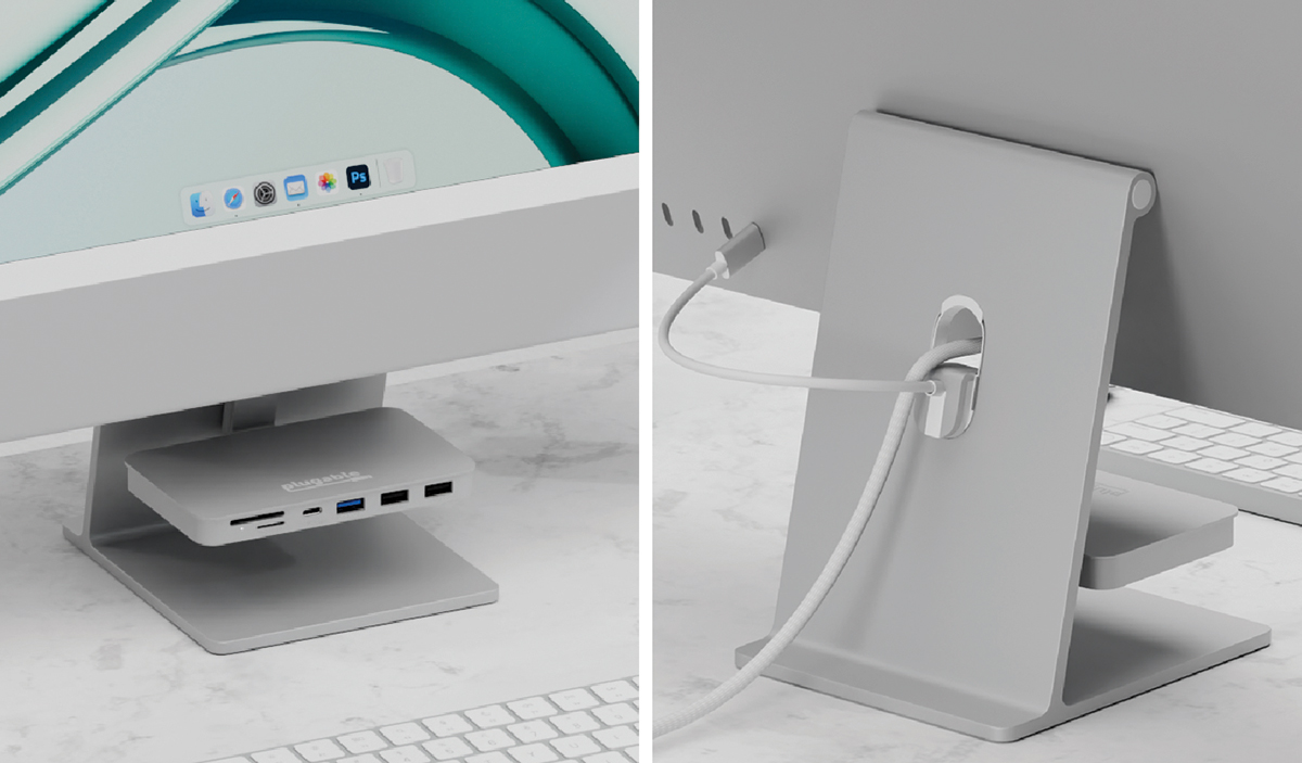 Plugable USB-C 6-In-1 Mounted Hub for 24in iMac - USB-C hub for iMac