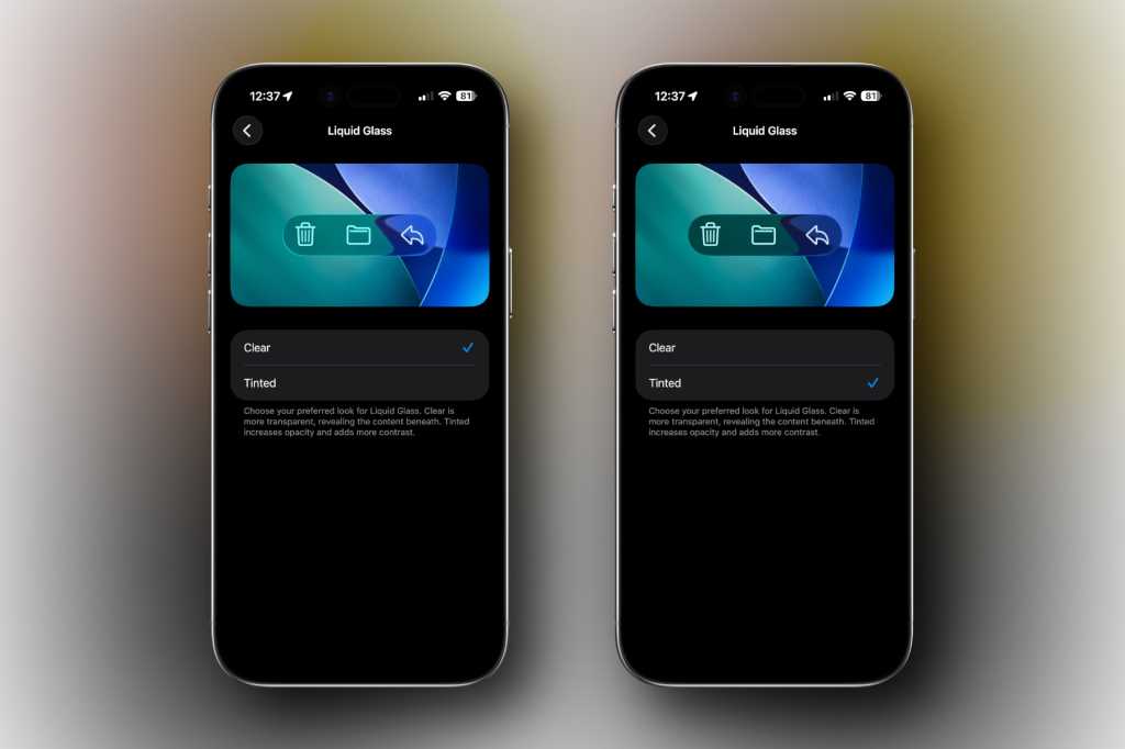 iOS 26.1 Liquid Glass setting